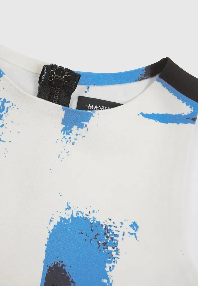 Manire De Voir Matching Sets Manire De Voir Woman Body Print Racer Top 8211 WhiteBlue
