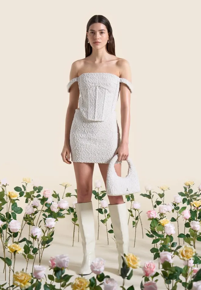 Manire De Voir Matching Sets Manire De Voir Woman Boucle Bardot Corset Top 8211 Off White