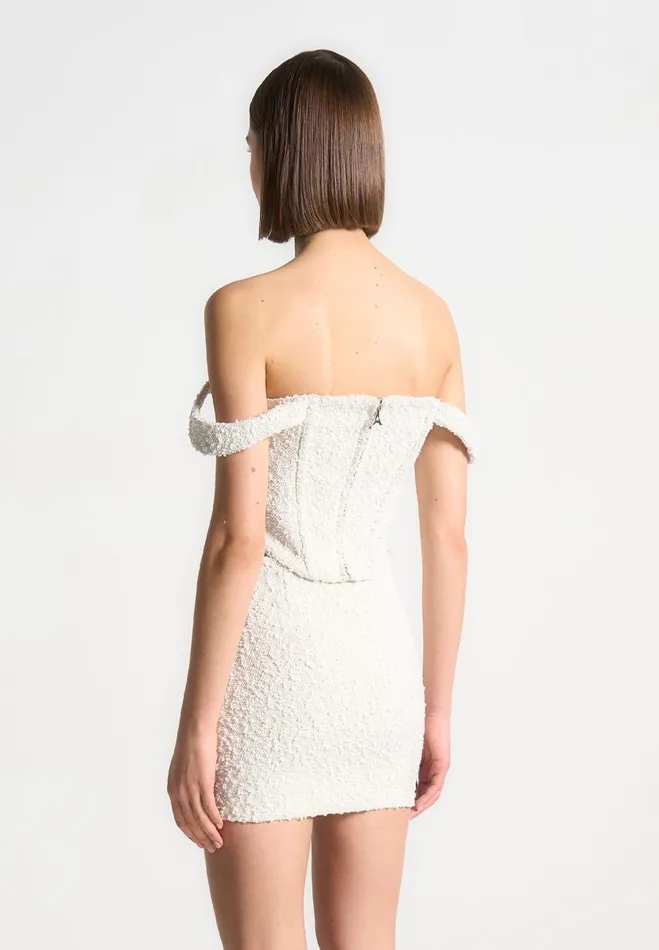 Manire De Voir Matching Sets Manire De Voir Woman Boucle Bardot Corset Top 8211 Off White