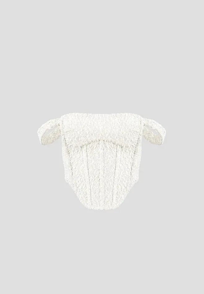 Manire De Voir Matching Sets Manire De Voir Woman Boucle Bardot Corset Top 8211 Off White