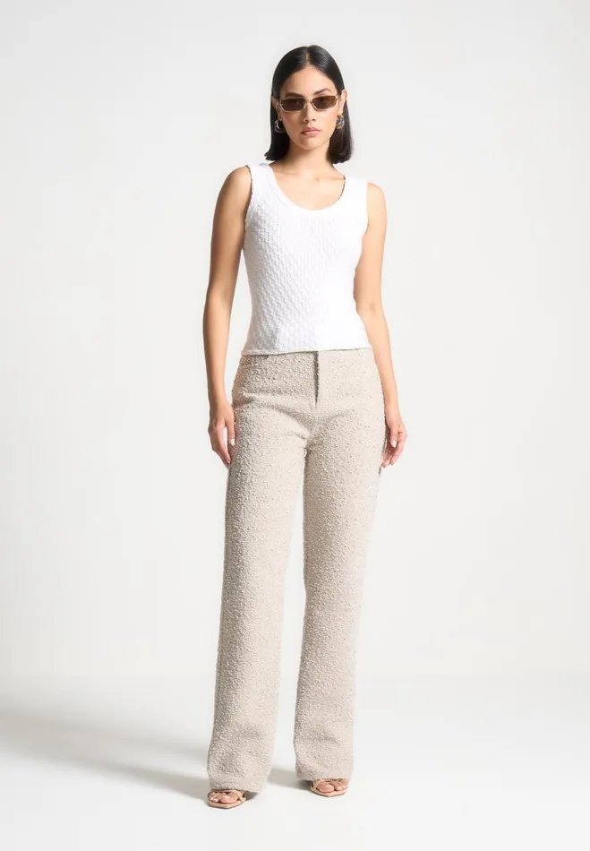 Manire De Voir Matching Sets Manire De Voir Woman Boucle Boyfriend Trousers 8211 Beige