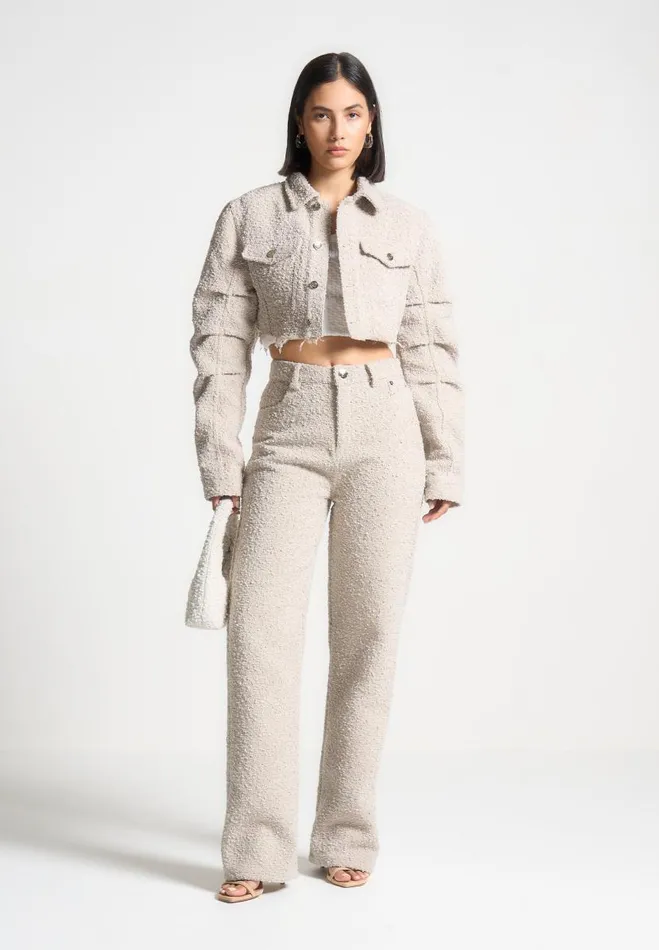 Manire De Voir Matching Sets Manire De Voir Woman Boucle Boyfriend Trousers 8211 Beige