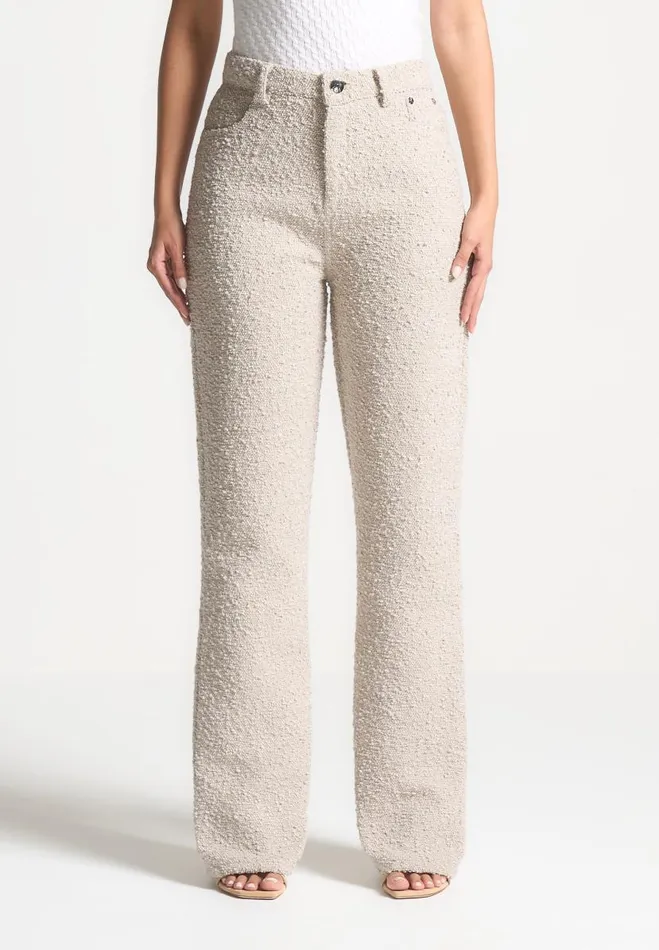 Manire De Voir Matching Sets Manire De Voir Woman Boucle Boyfriend Trousers 8211 Beige