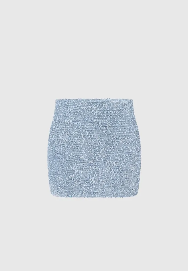 Manire De Voir Matching Sets Manire De Voir Woman Boucle Denim Mini Skirt 8211 Mid Blue