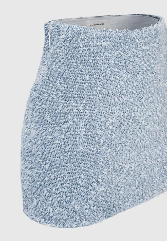 Manire De Voir Matching Sets Manire De Voir Woman Boucle Denim Mini Skirt 8211 Mid Blue