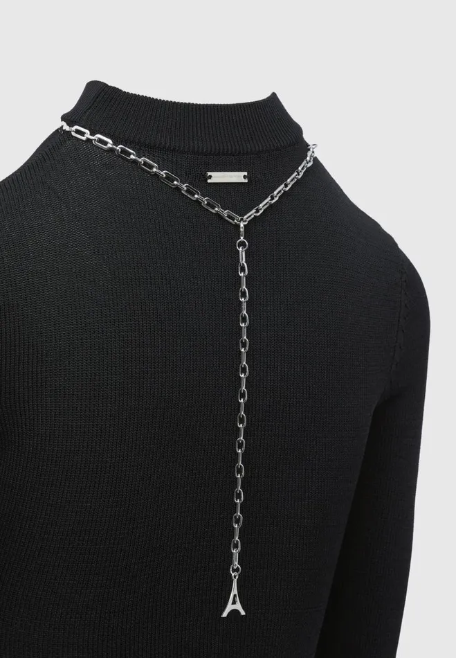Manire De Voir Matching Sets Manire De Voir Woman Contour Knit Bodysuit With Chain 8211 Black
