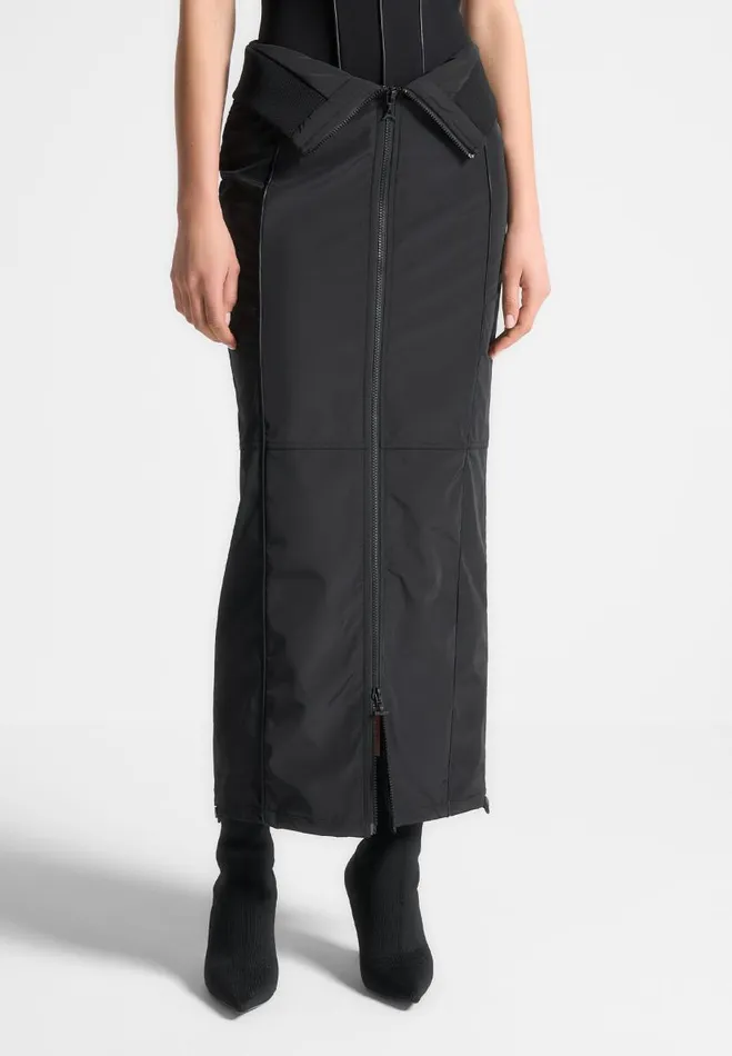 Manire De Voir Matching Sets Manire De Voir Woman Contour Nylon Midaxi Skirt 8211 Black Manire De Voir Matching Sets Manire De Voir Woman Contour Nylon Midaxi Skirt 8211 Black