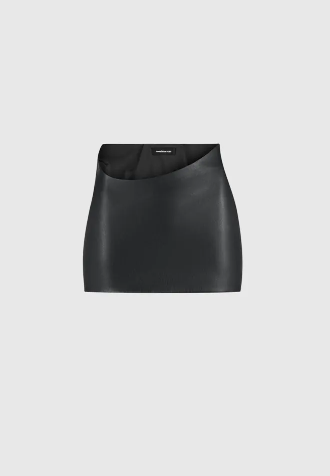 Manire De Voir Matching Sets Manire De Voir Woman Curved Waist Vegan Leather Mini Skirt 8211 Black