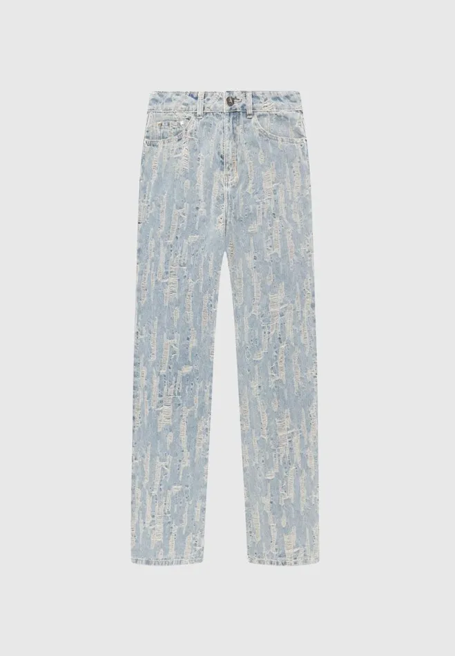 Manire De Voir Matching Sets Manire De Voir Woman Distressed Boyfriend Jeans 8211 Washed Blue