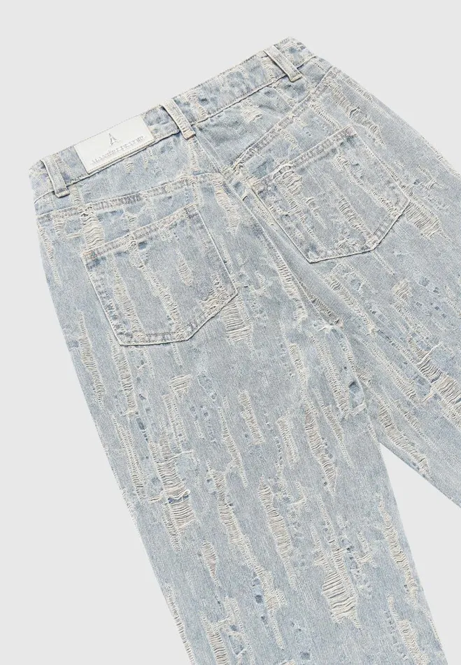 Manire De Voir Matching Sets Manire De Voir Woman Distressed Boyfriend Jeans 8211 Washed Blue