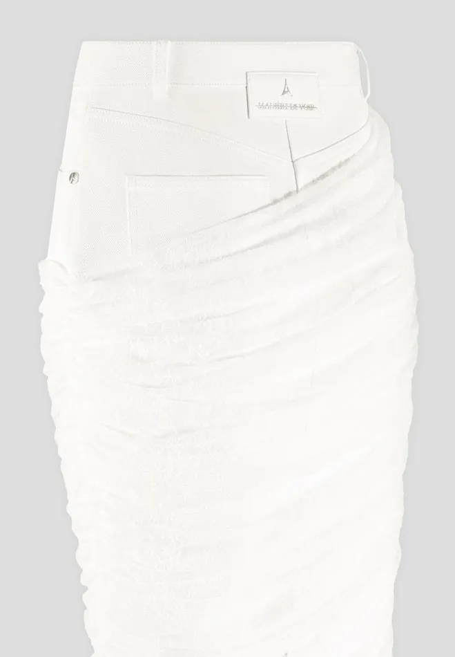 Manire De Voir Matching Sets Manire De Voir Woman Draped Mesh Denim Maxi Skirt 8211 Off White
