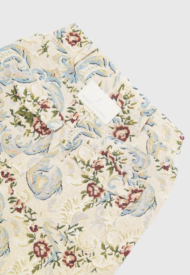 Manire De Voir Matching Sets Manire De Voir Woman Floral Jacquard High Waisted Cargo Pants 8211 Beige