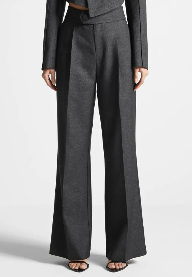 Manire De Voir Matching Sets Manire De Voir Woman High Waisted Tailored Trousers 8211 Grey