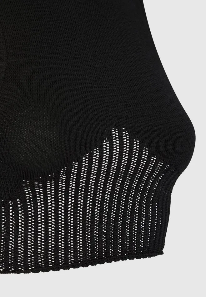 Manire De Voir Matching Sets Manire De Voir Woman Knitted Crop Top 8211 Black