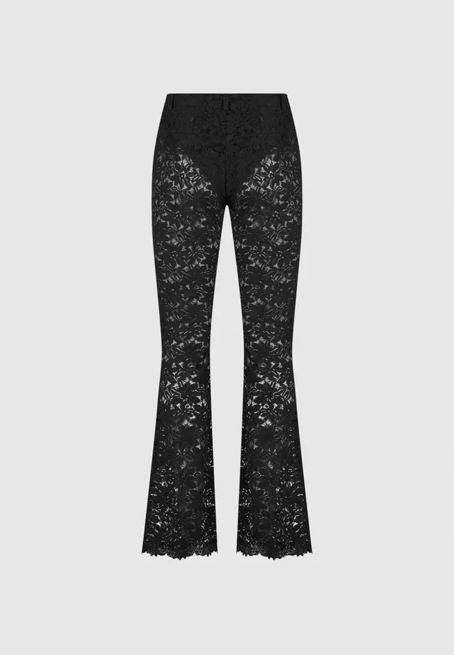 Manire De Voir Matching Sets Manire De Voir Woman Lace Fit And Flare Trousers 8211 Black