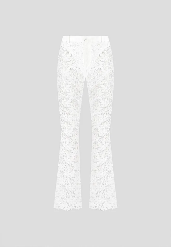 Manire De Voir Matching Sets Manire De Voir Woman Lace Fit And Flare Trousers 8211 White