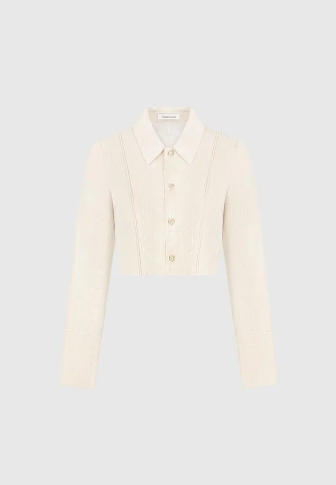 Manire De Voir Matching Sets Manire De Voir Woman Linen Pintuck Cropped Shirt 8211 Natural
