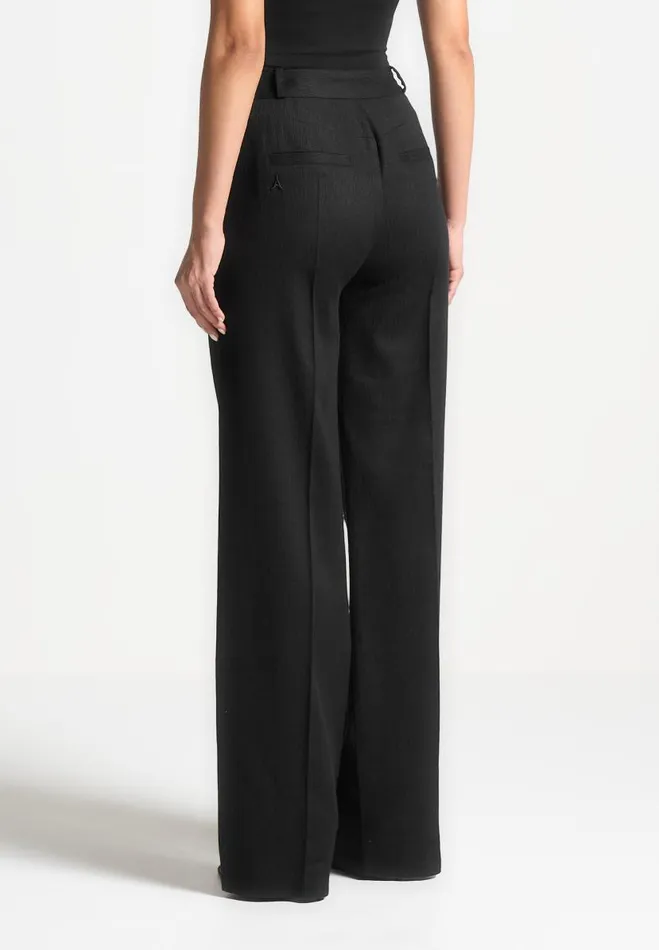 Manire De Voir Matching Sets Manire De Voir Woman Linen Twin Pleat Trousers 8211 Black