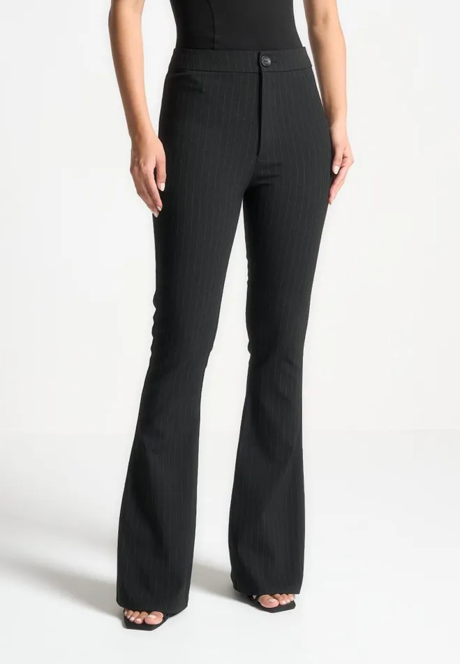 Manire De Voir Matching Sets Manire De Voir Woman Pinstripe Fit And Flare Leggings 8211 Black