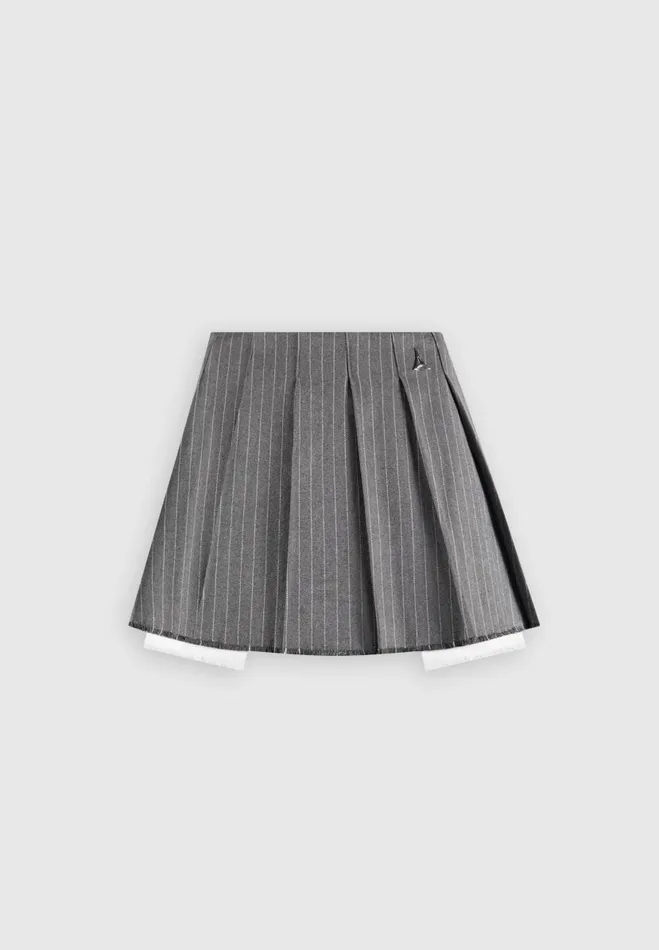 Manire De Voir Matching Sets Manire De Voir Woman Pinstripe Pleated Skort 8211 Grey Pinstripe