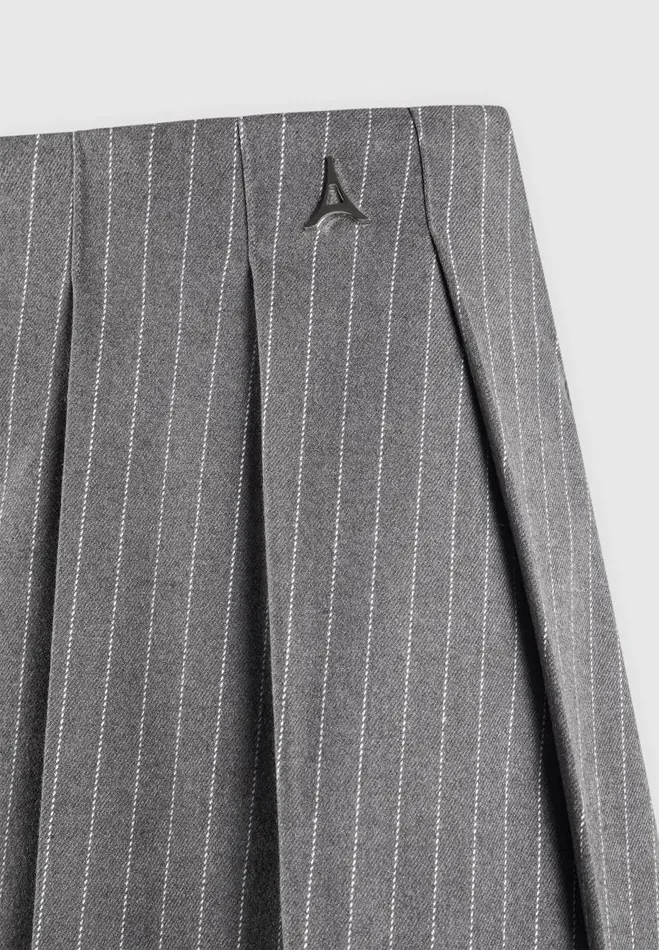 Manire De Voir Matching Sets Manire De Voir Woman Pinstripe Pleated Skort 8211 Grey Pinstripe