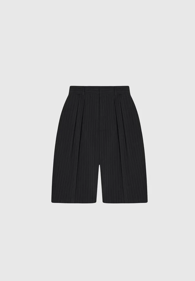 Manire De Voir Matching Sets Manire De Voir Woman Pinstripe Tailored City Shorts 8211 Black