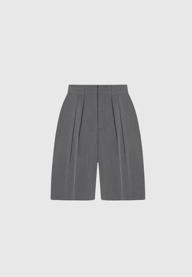 Manire De Voir Matching Sets Manire De Voir Woman Pinstripe Tailored City Shorts 8211 Grey