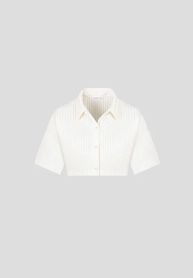Manire De Voir Matching Sets Manire De Voir Woman Pleated Cropped Shirt 8211 Off White