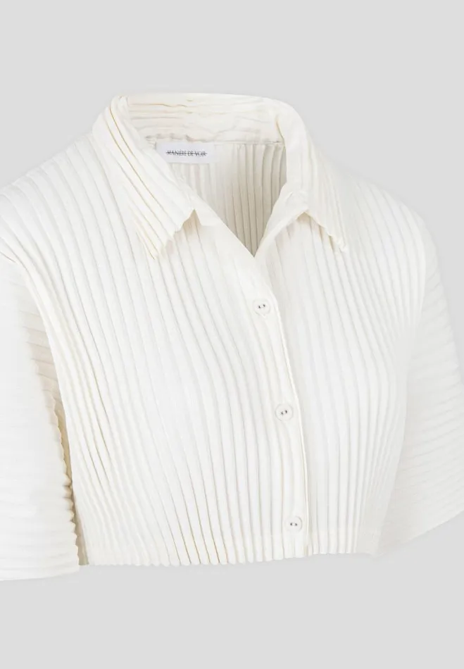 Manire De Voir Matching Sets Manire De Voir Woman Pleated Cropped Shirt 8211 Off White