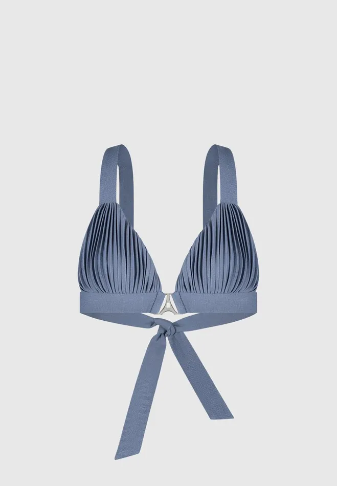 Manire De Voir Matching Sets Manire De Voir Woman Pleated Eiffel Bralette 8211 Steel Blue