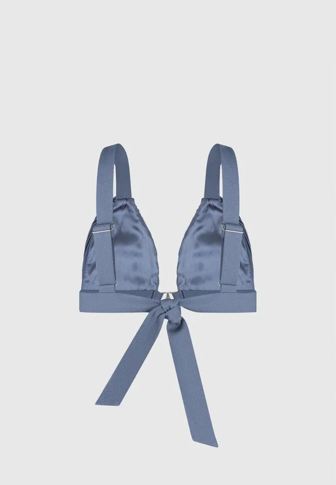 Manire De Voir Matching Sets Manire De Voir Woman Pleated Eiffel Bralette 8211 Steel Blue