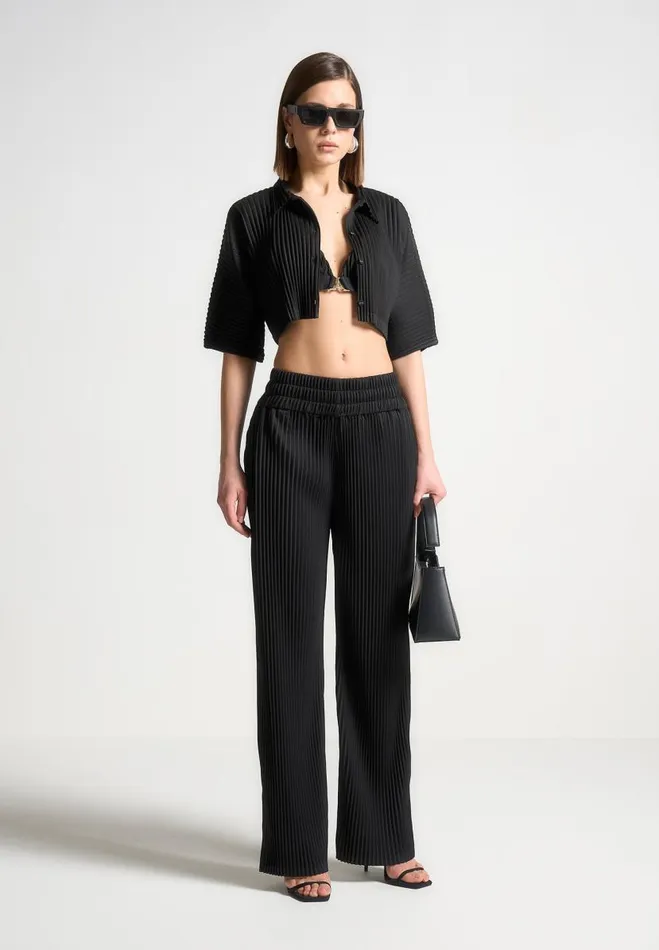 Manire De Voir Matching Sets Manire De Voir Woman Pleated Trousers 8211 Black Manire De Voir Matching Sets Manire De Voir Woman Pleated Trousers 8211 Black