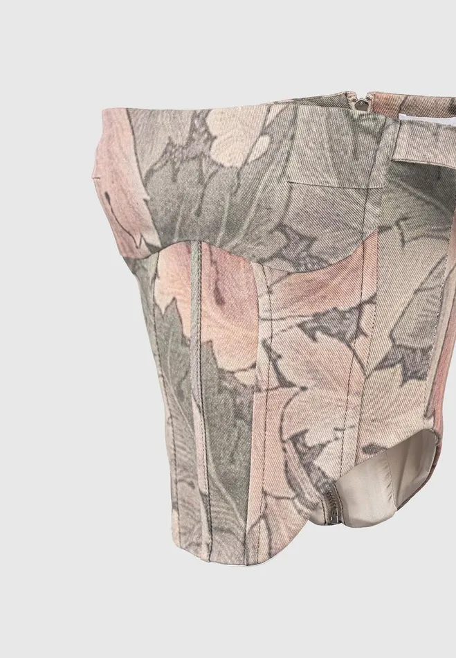 Manire De Voir Matching Sets Manire De Voir Woman Renaissance Camo Bardot Corset Top 8211 Multi