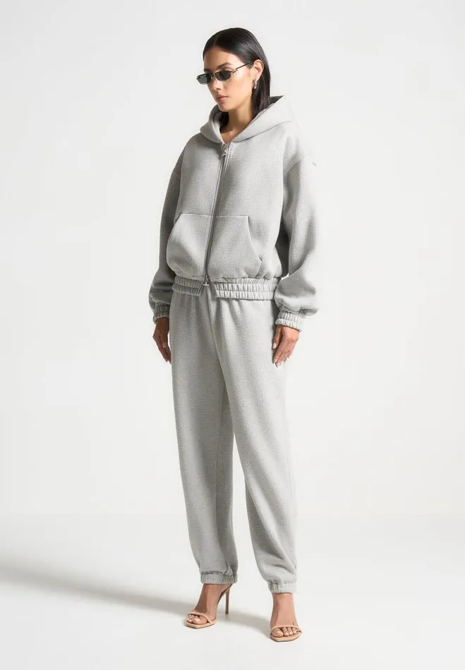 Manire De Voir Matching Sets Manire De Voir Woman Rhinestone Zip Through Hoodie 8211 Grey Manire De Voir Matching Sets Manire De Voir Woman Rhinestone Zip Through Hoodie 8211 Grey