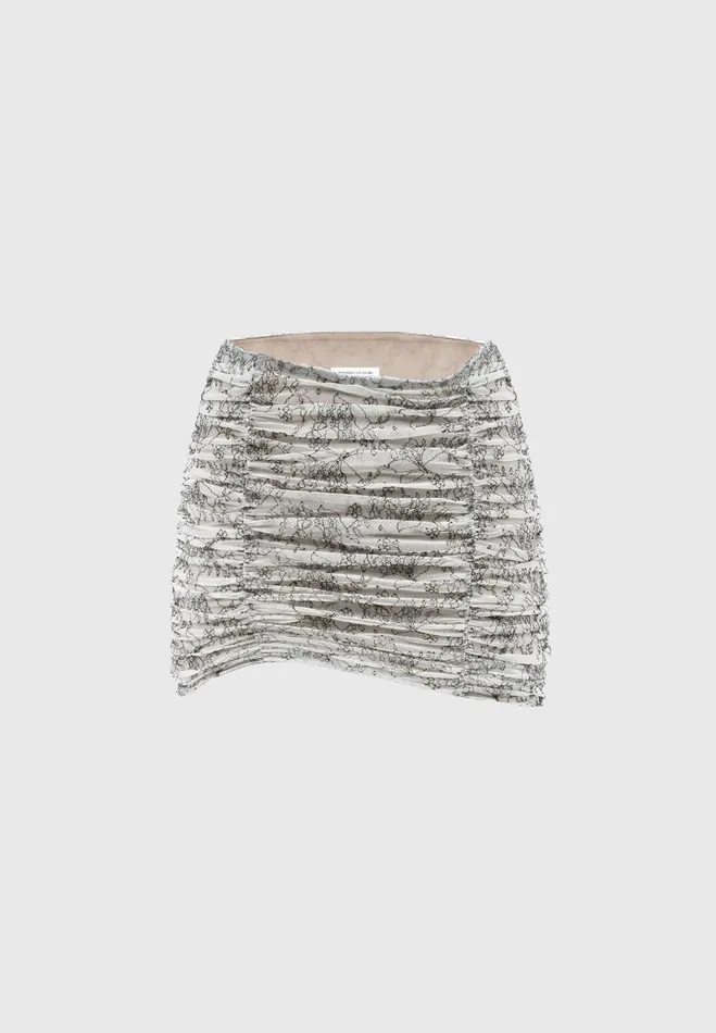 Manire De Voir Matching Sets Manire De Voir Woman Ruched Lace Asymmetric Mini Skirt 8211 Off White