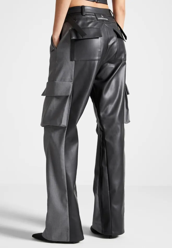 Manire De Voir Matching Sets Manire De Voir Woman Tailored Cargo Trousers 8211 GreyBlack