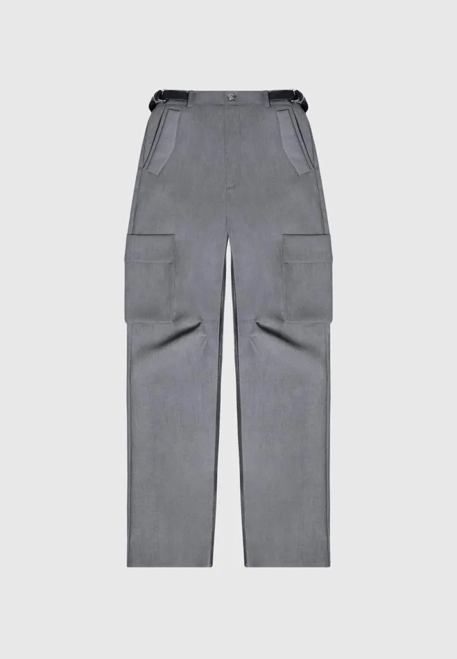 Manire De Voir Matching Sets Manire De Voir Woman Tailored Cargo Trousers 8211 GreyBlack