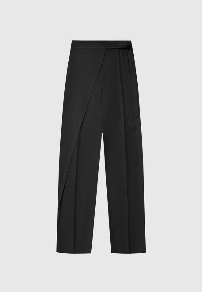 Manire De Voir Matching Sets Manire De Voir Woman Tailored Wrap Trousers With Tie 8211 Black