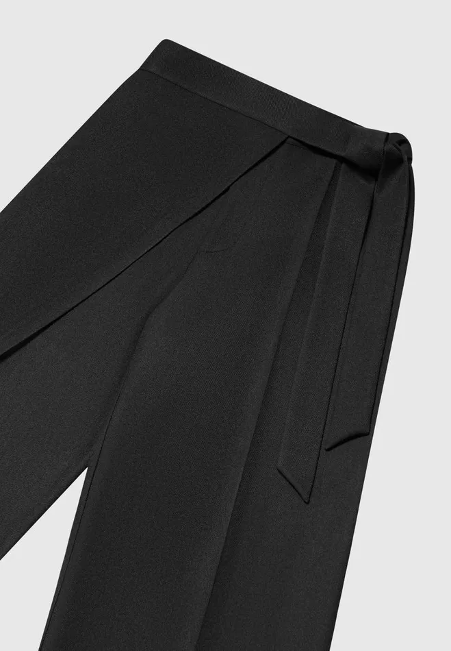 Manire De Voir Matching Sets Manire De Voir Woman Tailored Wrap Trousers With Tie 8211 Black