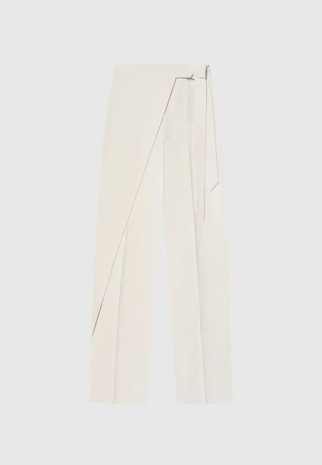 Manire De Voir Matching Sets Manire De Voir Woman Tailored Wrap Trousers With Tie 8211 Light Beige