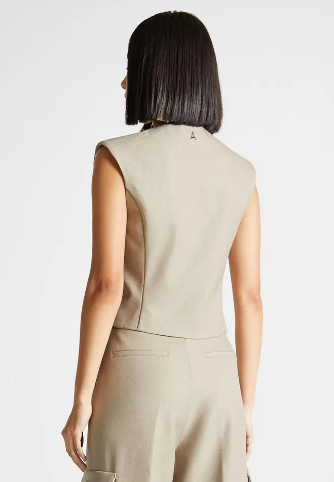 Manire De Voir Matching Sets Manire De Voir Woman Tailored Wrap Waistcoat 8211 Beige