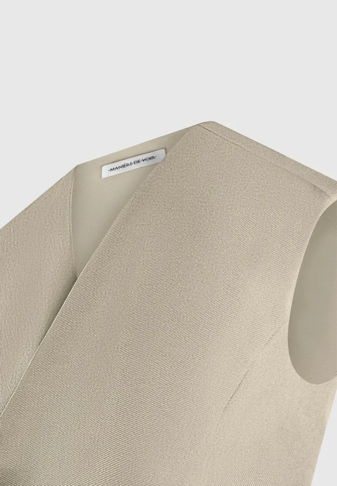 Manire De Voir Matching Sets Manire De Voir Woman Tailored Wrap Waistcoat 8211 Beige