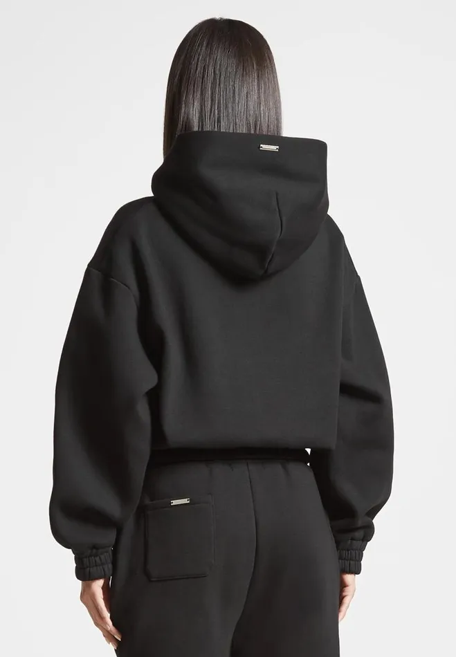 Manire De Voir Matching Sets Manire De Voir Woman ternelle 420GSM Eiffel Embossed Hoodie 8211 Black
