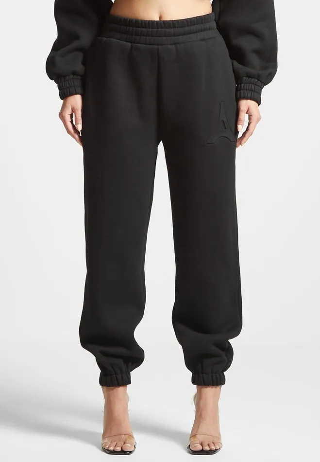 Manire De Voir Matching Sets Manire De Voir Woman ternelle 420GSM Eiffel Embossed Joggers 8211 Black Manire De Voir Matching Sets Manire De Voir Woman ternelle 420GSM Eiffel Embossed Joggers 8211 Black