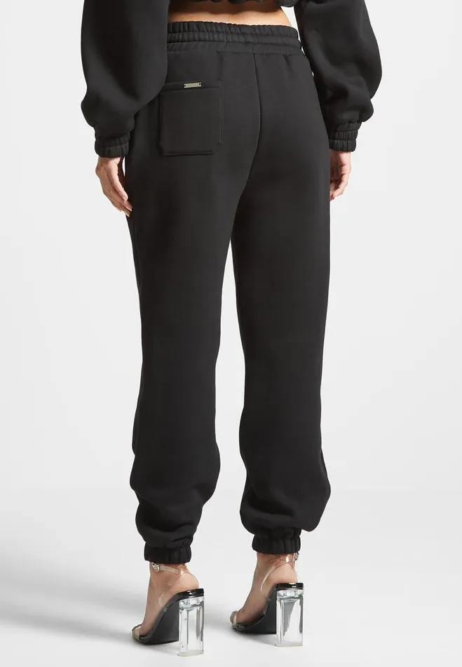 Manire De Voir Matching Sets Manire De Voir Woman ternelle 420GSM Eiffel Embossed Joggers 8211 Black