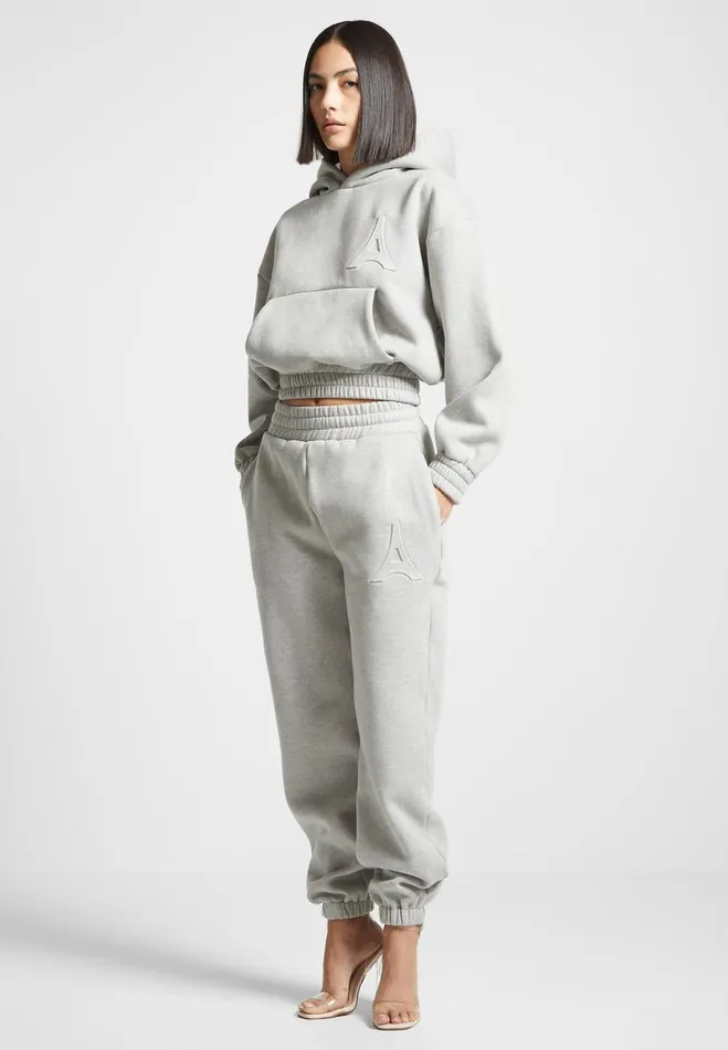 Manire De Voir Matching Sets Manire De Voir Woman ternelle 420GSM Eiffel Embossed Joggers 8211 Grey