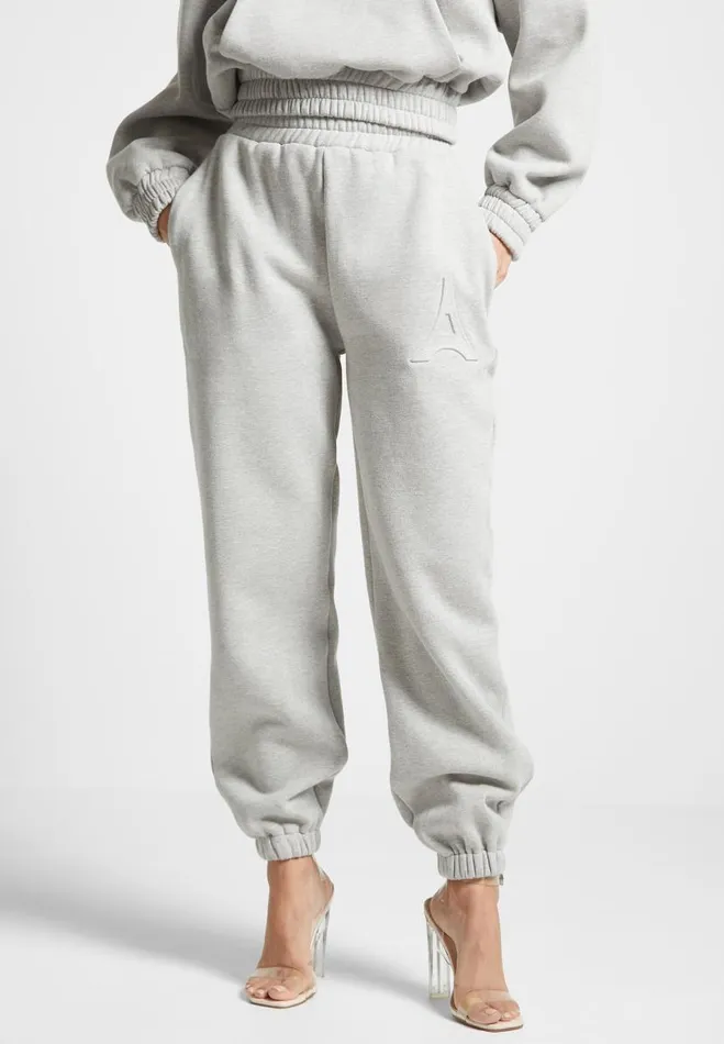 Manire De Voir Matching Sets Manire De Voir Woman ternelle 420GSM Eiffel Embossed Joggers 8211 Grey