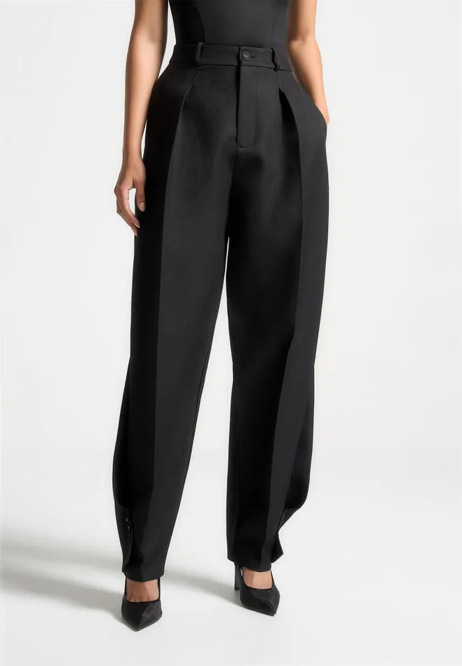 Manire De Voir Matching Sets Manire De Voir Woman Twist Leg Tailored Trousers 8211 Black Manire De Voir Matching Sets Manire De Voir Woman Twist Leg Tailored Trousers 8211 Black