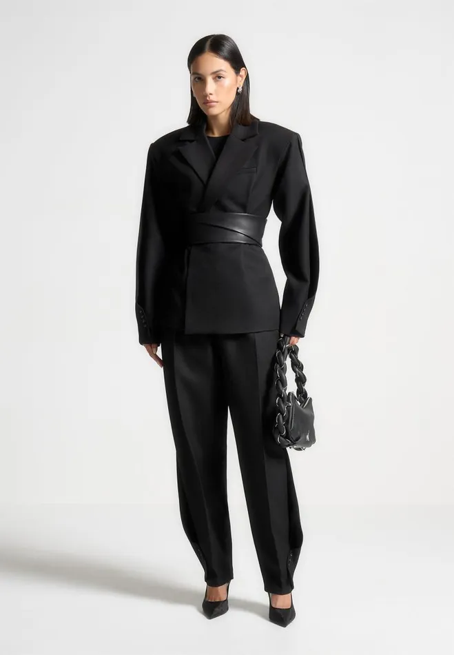Manire De Voir Matching Sets Manire De Voir Woman Twist Leg Tailored Trousers 8211 Black