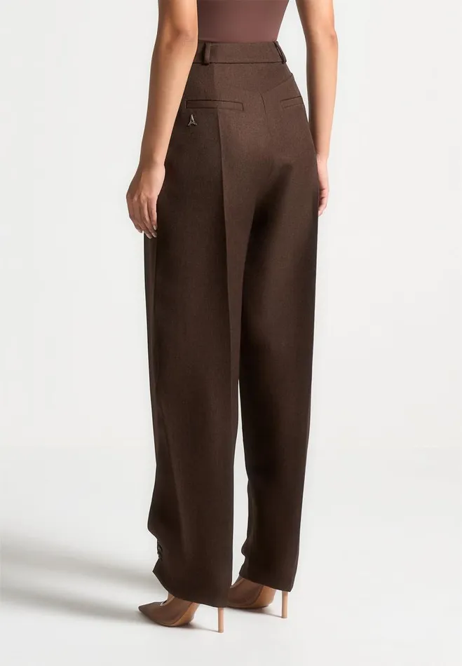 Manire De Voir Matching Sets Manire De Voir Woman Twist Leg Tailored Trousers 8211 Brown